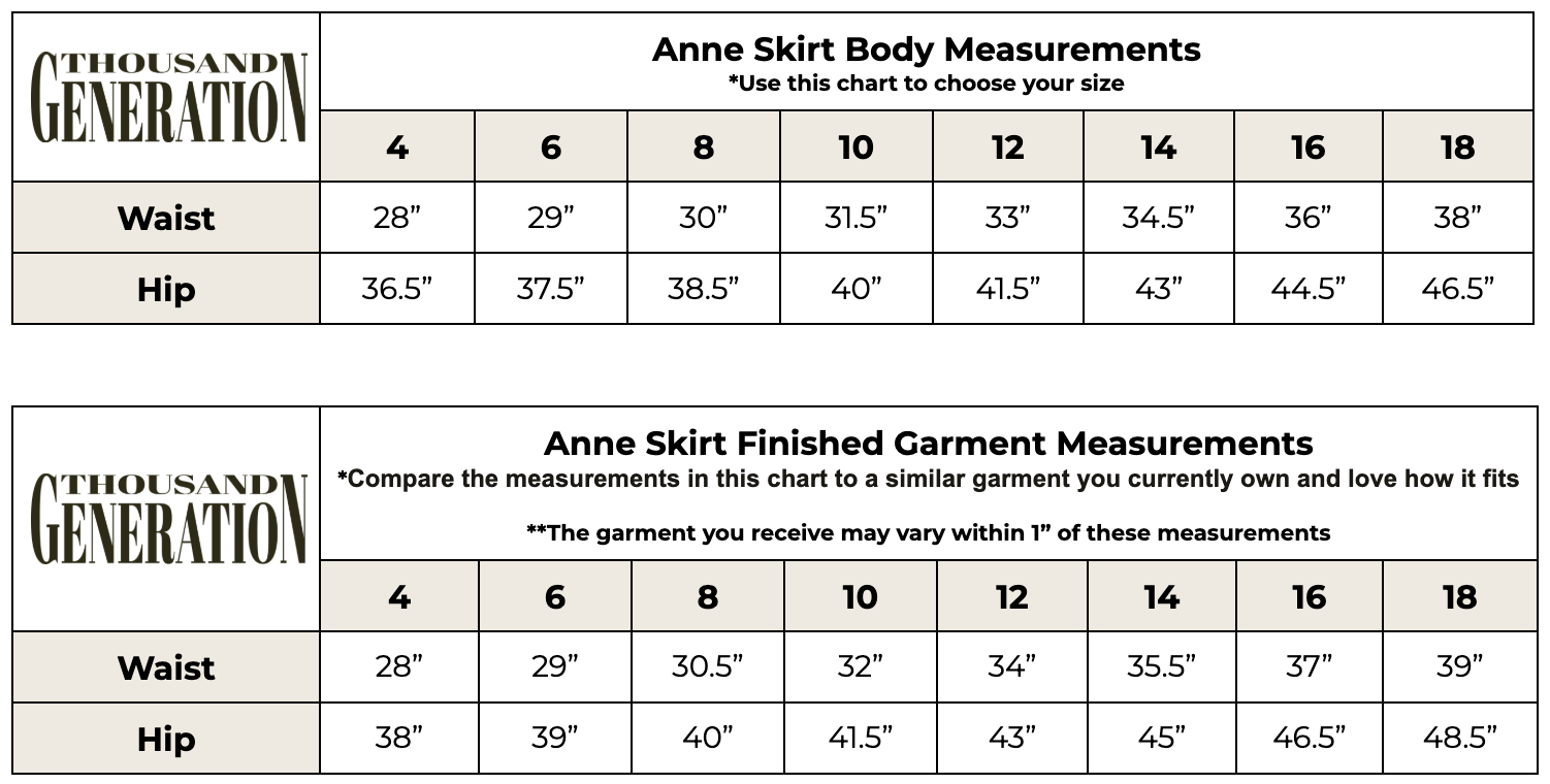 Size chart