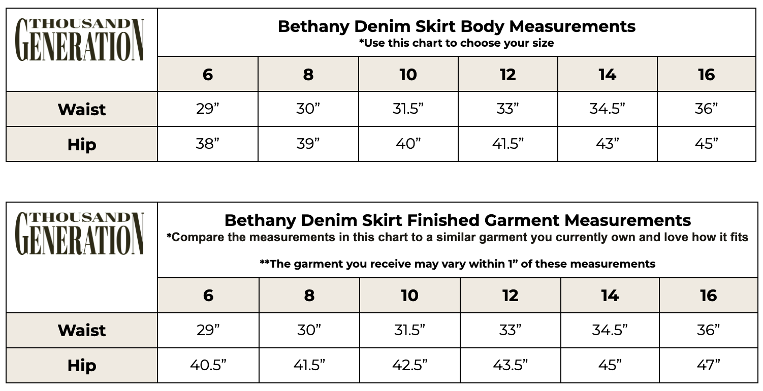 Size chart