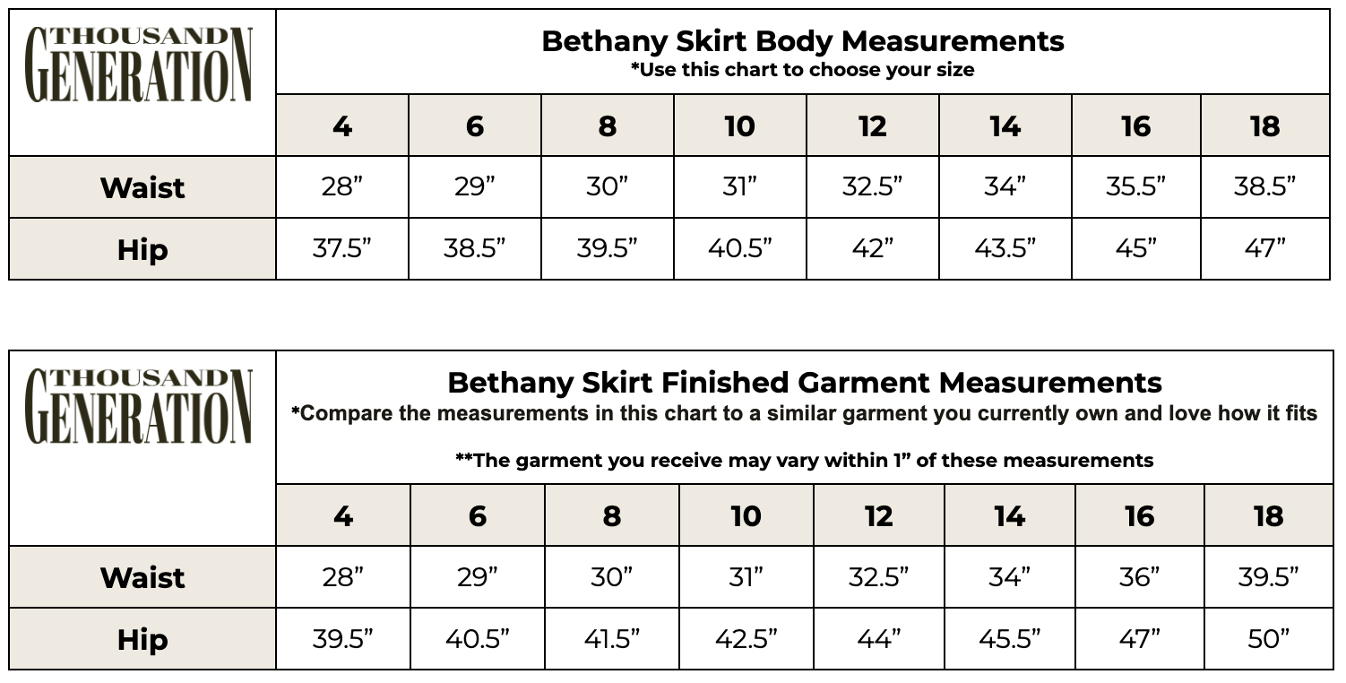 Size chart