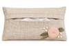 Embroidered Linen Tissue Holder