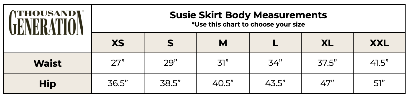 Size chart